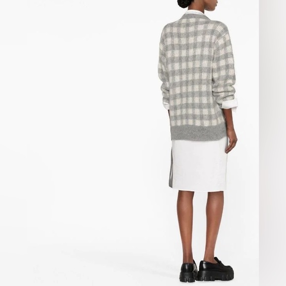 Ontario plaid-check crystal-button cardigan! - Picture 5 of 8